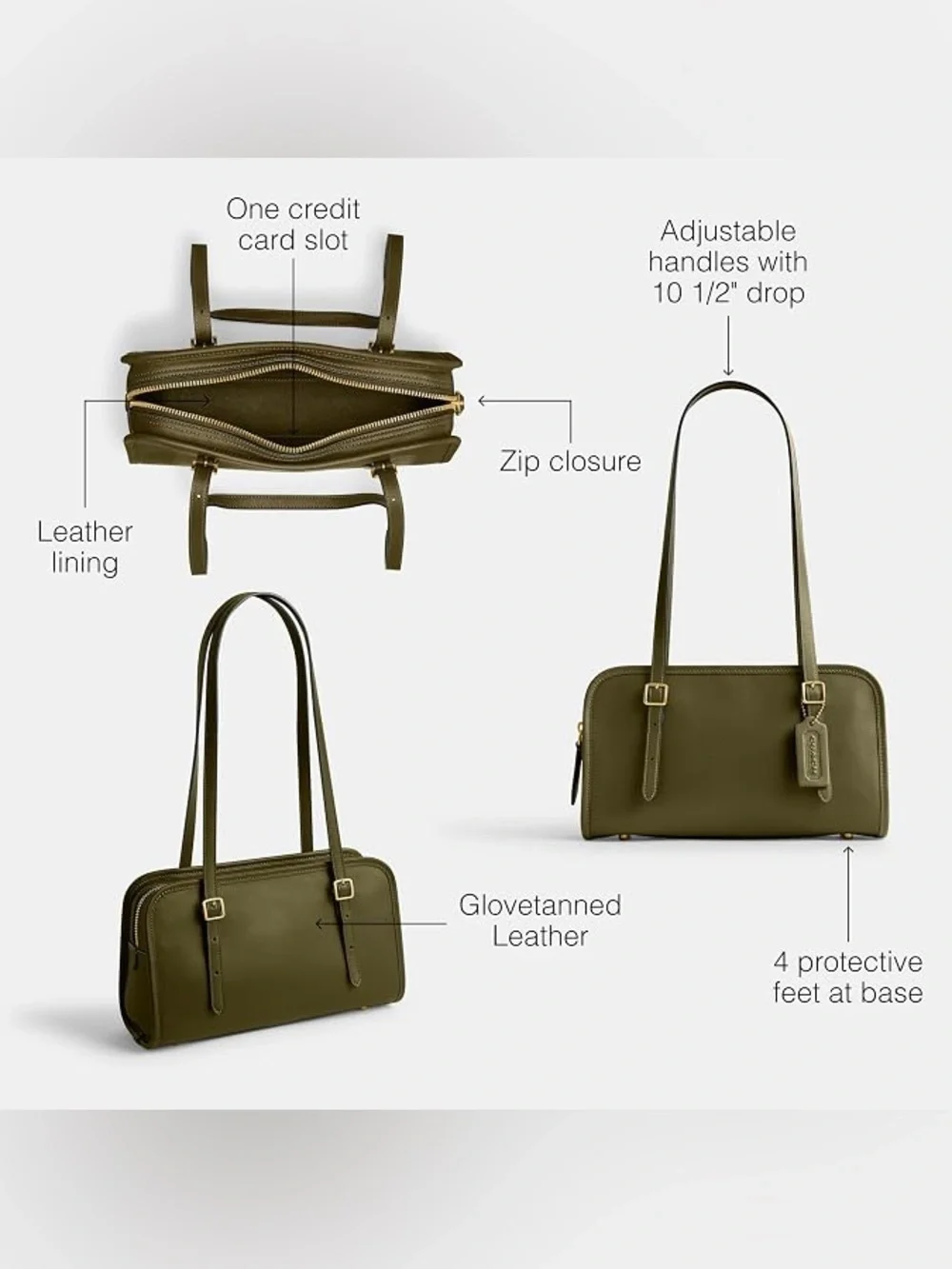 Coach Swing Zip Bag in Olive
